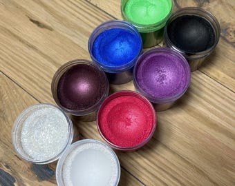 Gemstone Collection Mica Powder Pigment Set – Pearlescent Hues for Resin Art