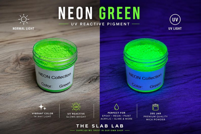 NEON Collection | UV Fluorescent | Mica Powder Pigment Set afbeelding 7