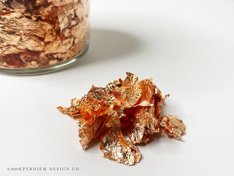 10 Grams Rose Gold Leaf Flake Huge Beautiful Flakes Use for Etsy