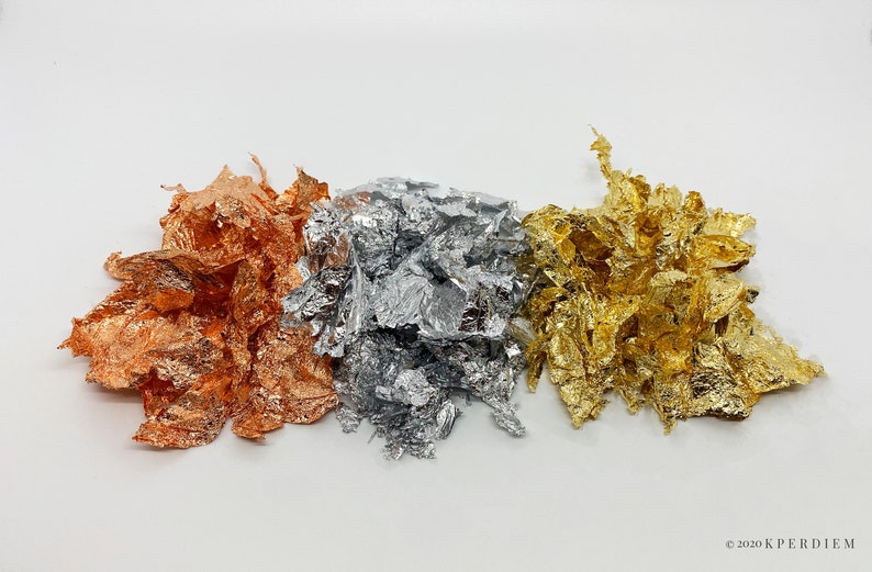 Gold Silver Rose Gold Leaf Gilding Flake Huge Beautiful Etsy