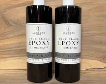 True Black Epoxy Resin + Hardener | 1:1 | Woodworking, River Tables, Molds, Void Filling & Resin Art