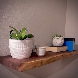 Floating Live Edge Shelves  | Rustic Farmhouse | Fully Finished | FREE Shipping
