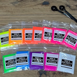 Neon Mica Powder Pigment Set – 12 Colors for Resin, Candle Making image 2
