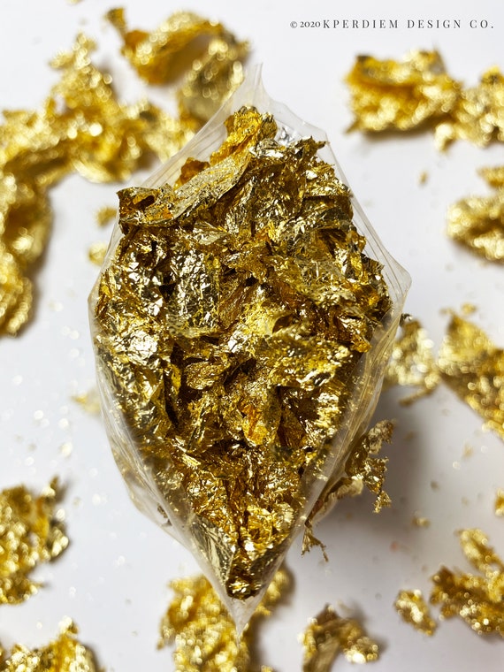 Ships Free!! Great For Gift Giving!! 10 Grams of HUGE Gold Leaf Flakes In Bag 