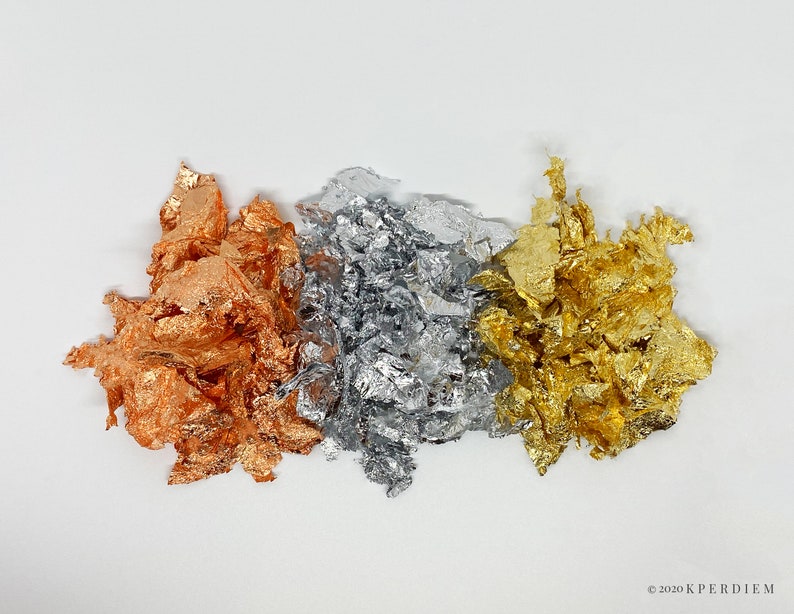Gold Silver Rose Gold Leaf Gilding Flake Huge Beautiful Etsy