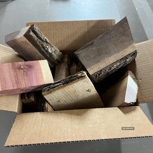 Live Edge Hardwood Offcut Box | Ships FREE | Perfect for Turning Blanks, Small Woodworking Projects, and More