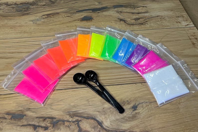 Neon Mica Powder Pigment Set – 12 Colors for Resin, Candle Making image 3