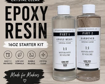 Epoxy Resin + Hardener 16oz Starter Kit | Beginner Friendly