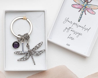 Dragonfly keyring personalised gifts dragonfly bag charm insect gifts animal keychain