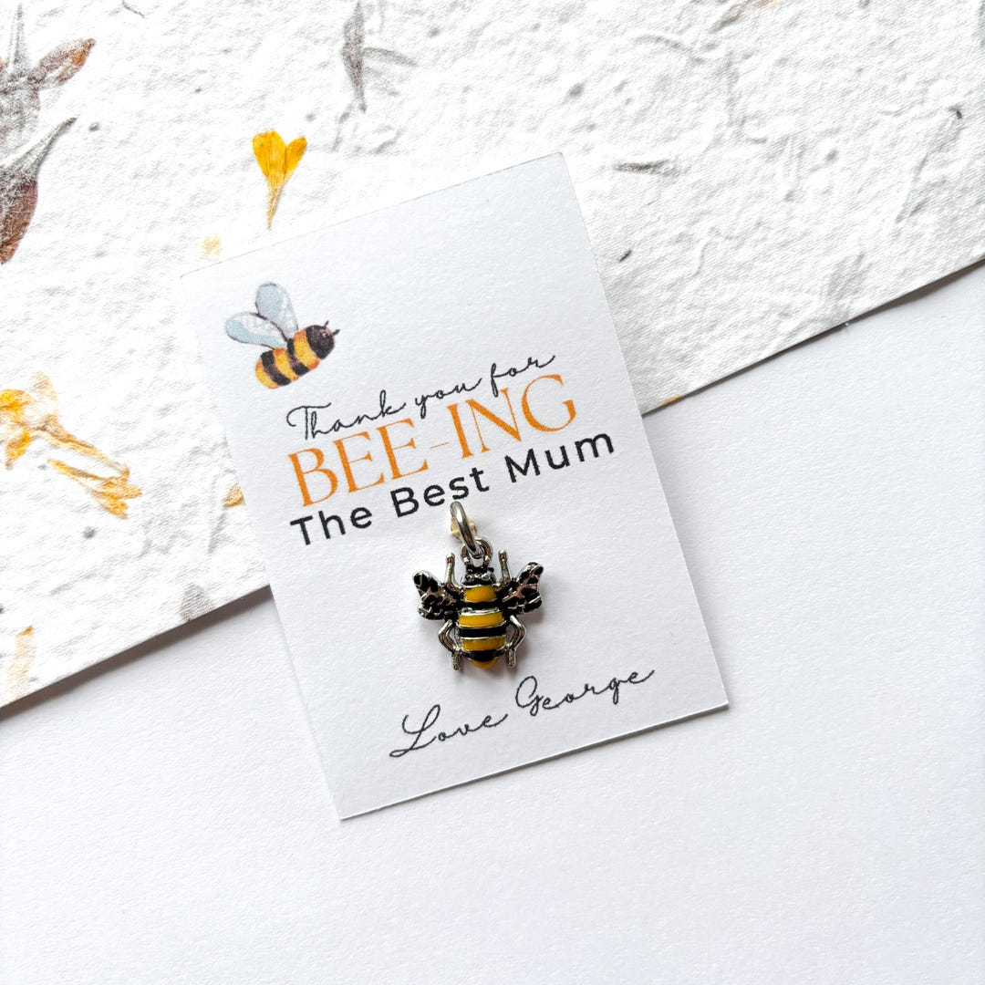 Thank You for “beeing” the Best Mum – Personalised Enamel Bee Charm ...