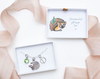 Hedgehog bracelet, Autumnal woodland charm, personalised gifts, animal jewellery, nature theme accessory, hedgehog gifts, pygmy pet keepsake