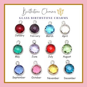Puede incluir: Doce abalorios de piedra de nacimiento de vidrio, cada uno representando un mes diferente del a&ntilde;o. Los abalorios son plateados y presentan una piedra de vidrio redonda y facetada en una variedad de colores.