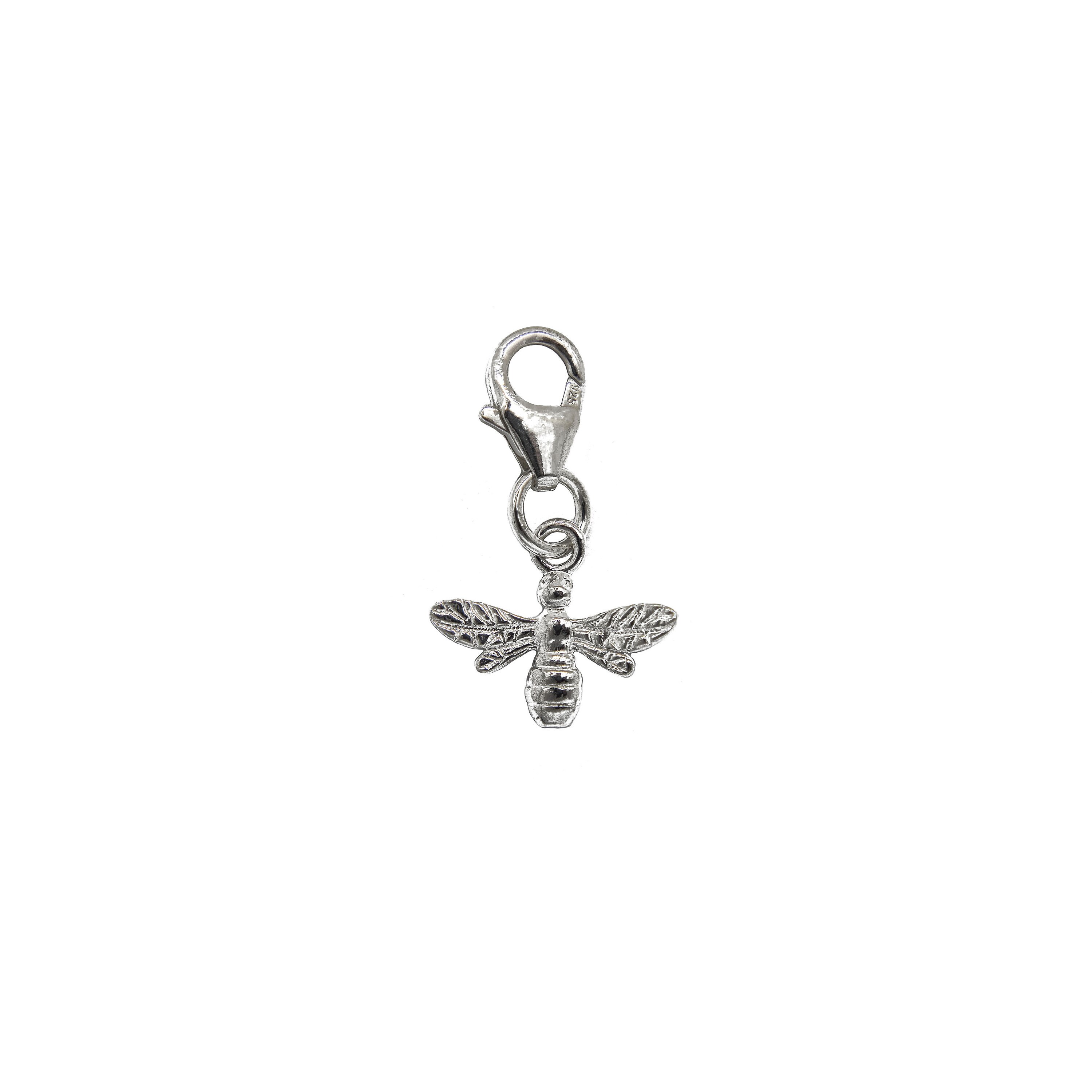8 Pack Enamel Bee Charms - Silver Tone, 30x26mm - For Bracelet & Pendant Making