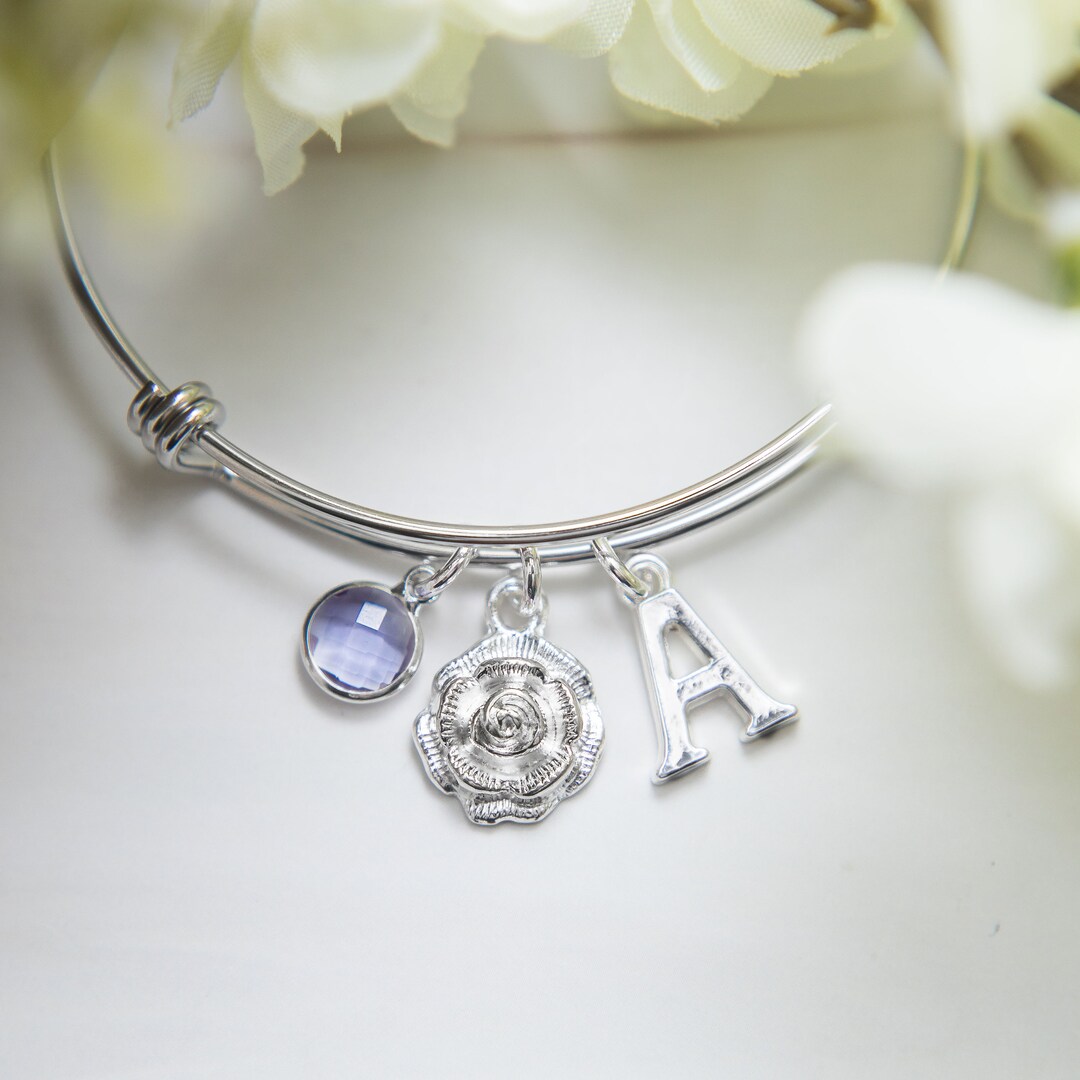 Rose Bracelet, Rose Bangle, Adjustable Bangle, Flower Jewellery