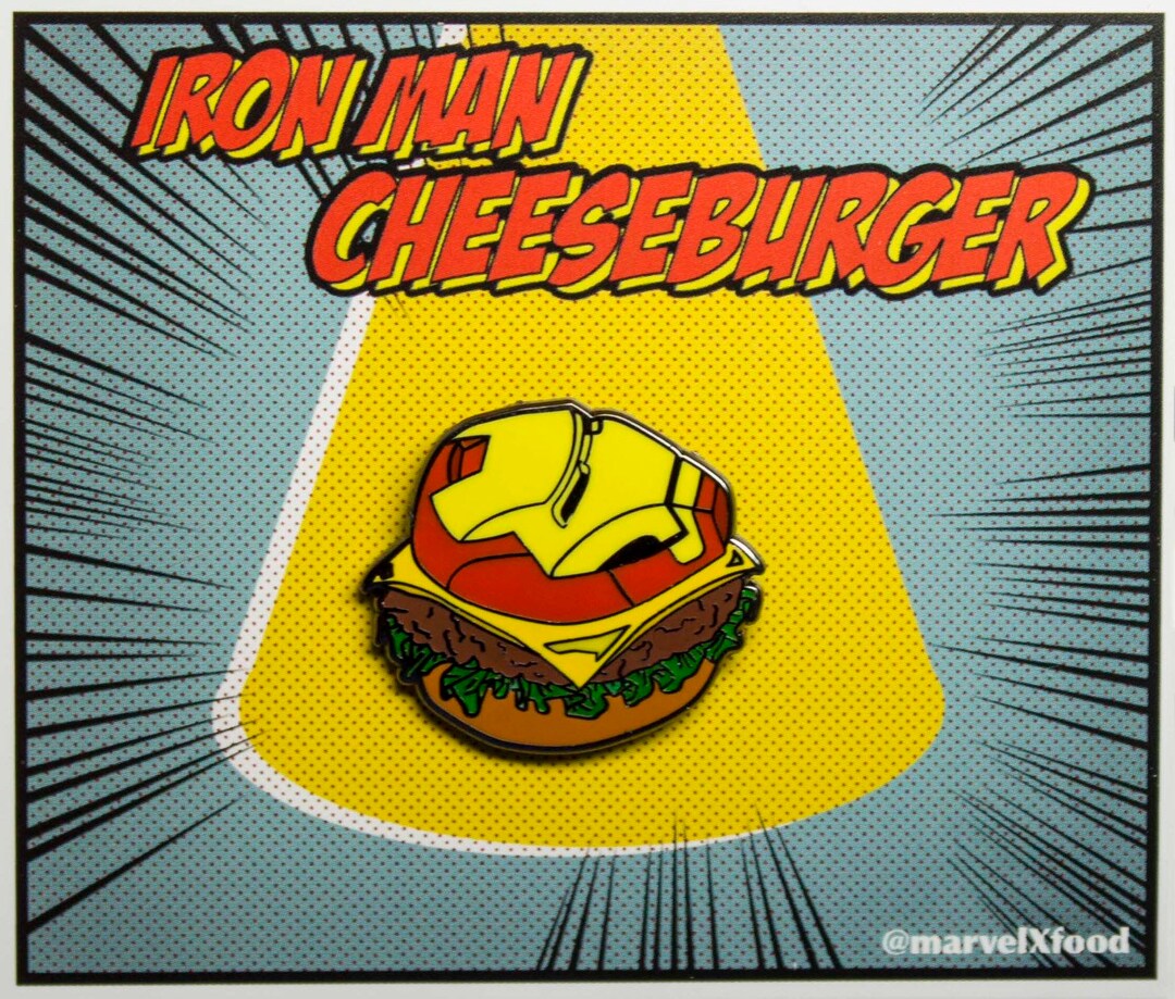 Buy Iron Man Cheeseburger Pin, Iron Man Enamel Pin Online in India - Etsy