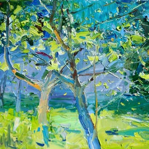 Gardens Painting, Flowers Original Oil, Fine Art,Impressionism
