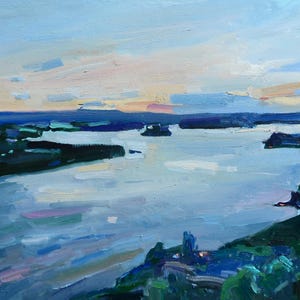 Evening Landscape Original painting Fine art Impressionism