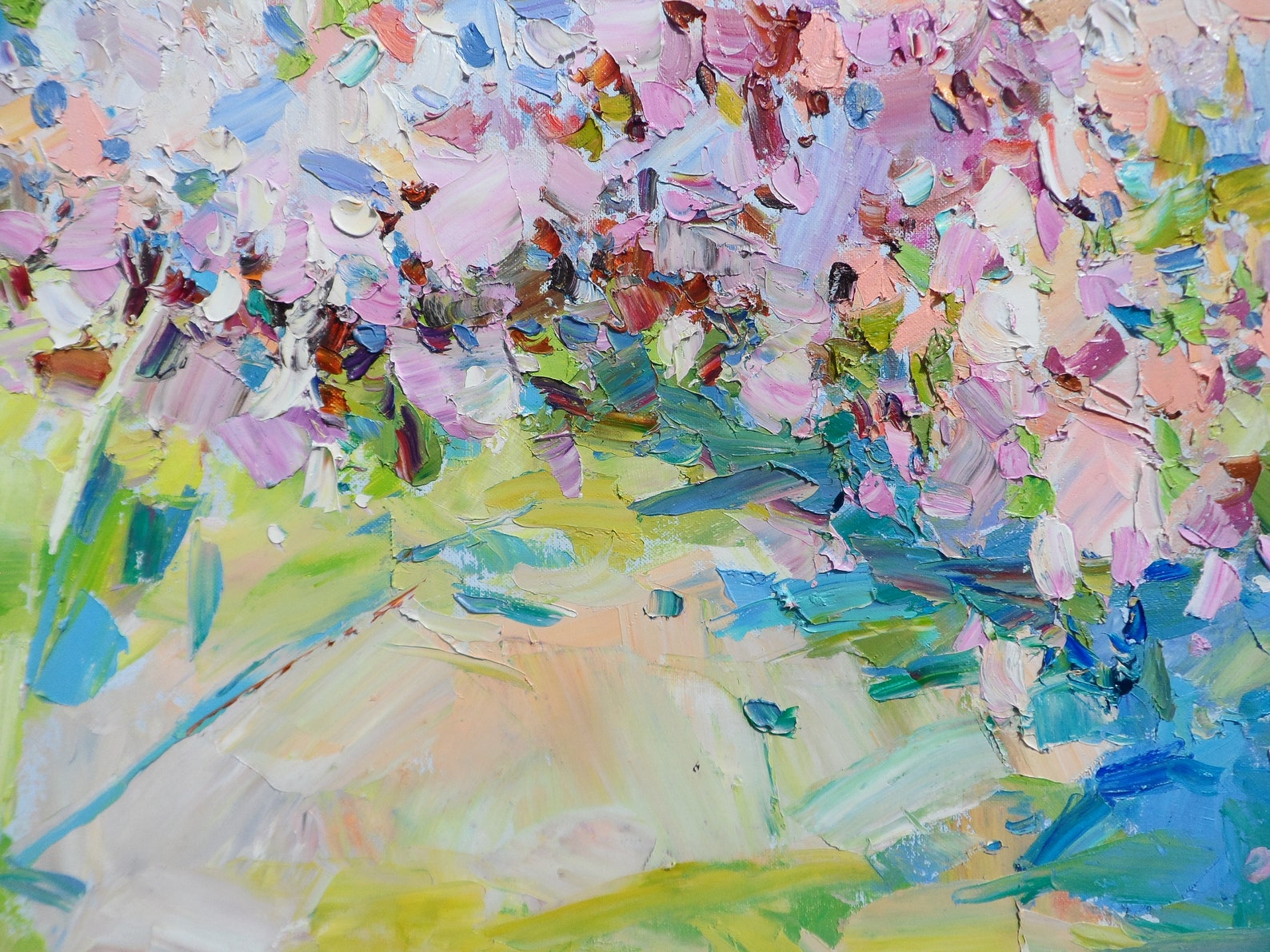 Cherry Blossoms Flowers Painting Original Art Oil Painting Oil on ...