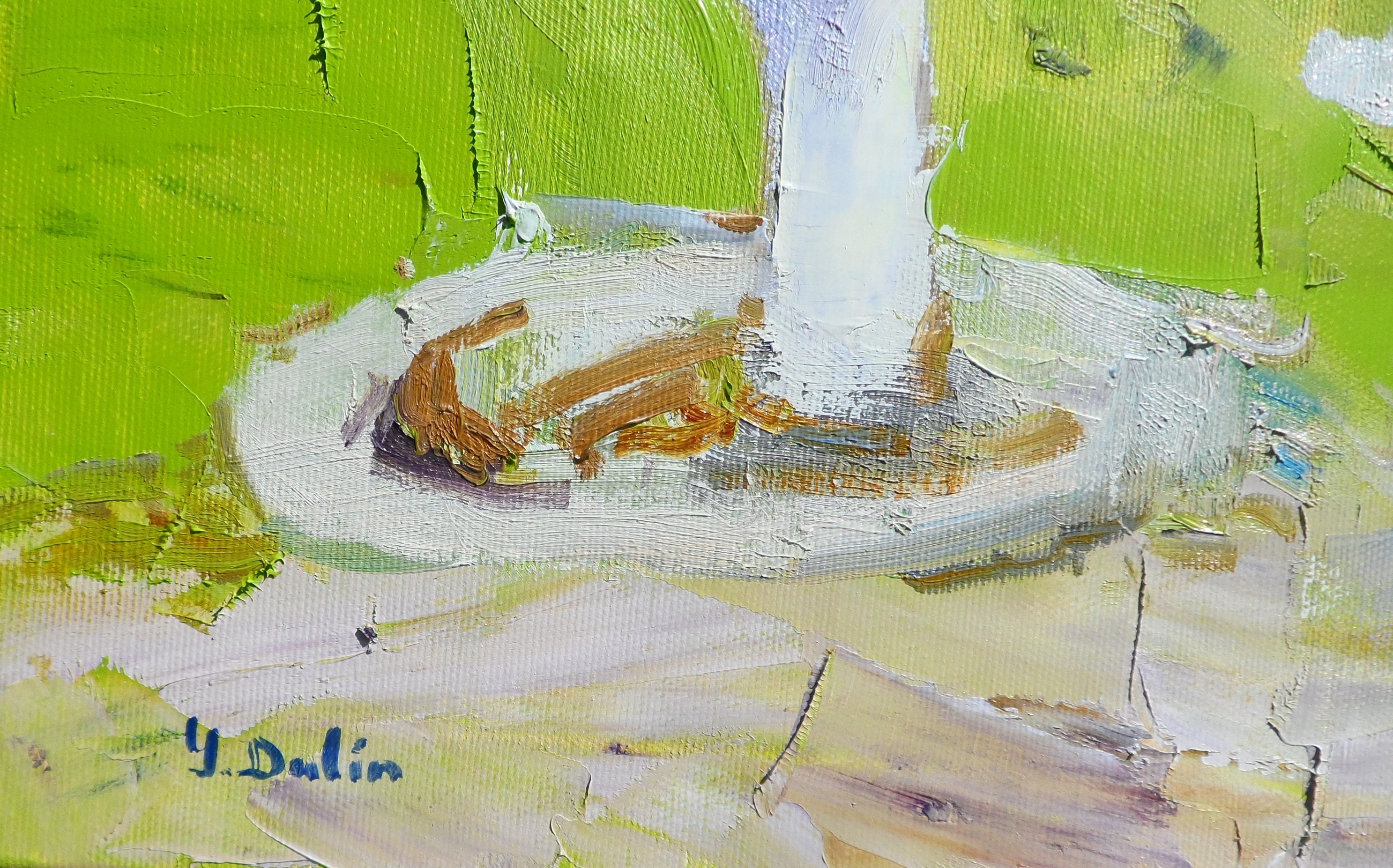 ブルーミングガーデンズ油絵：印象派美術、19.7x23.6インチ - Etsy 日本