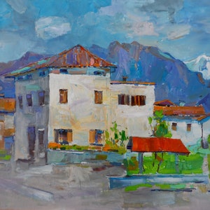 Italy Painting Summer Mountains Ukraine Landscape Support Ukraine Painting Original Oil Painting Oil on Canvas Fine Art Impressionism