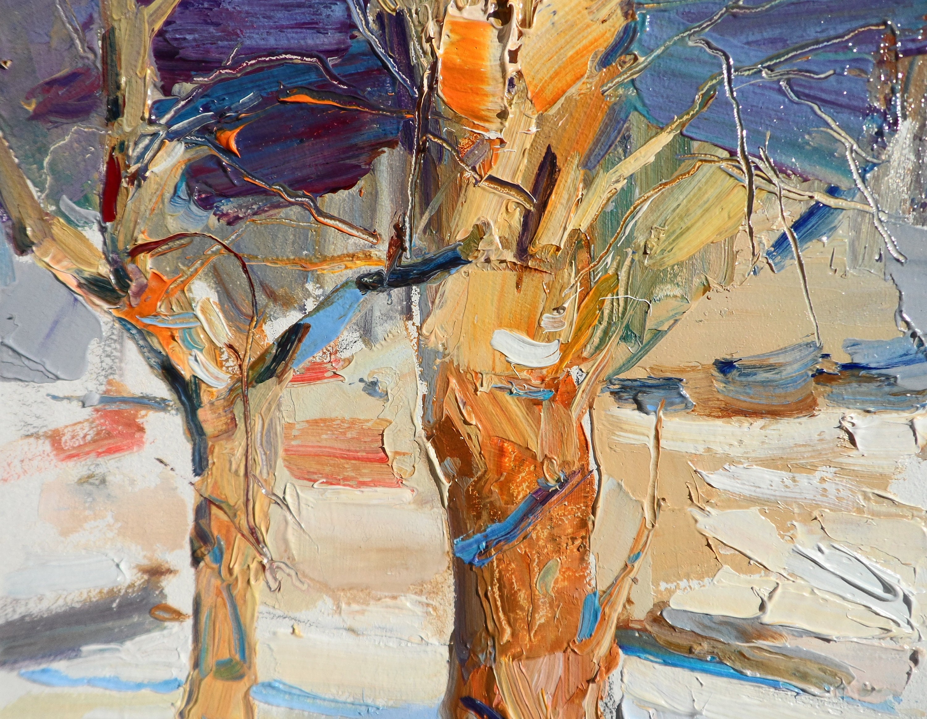 Original oil painting Oil on cardboard Fine art Landscape Etsy