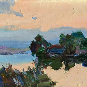 Landscape River Painting Original Oil Painting Oil on Linen Summer