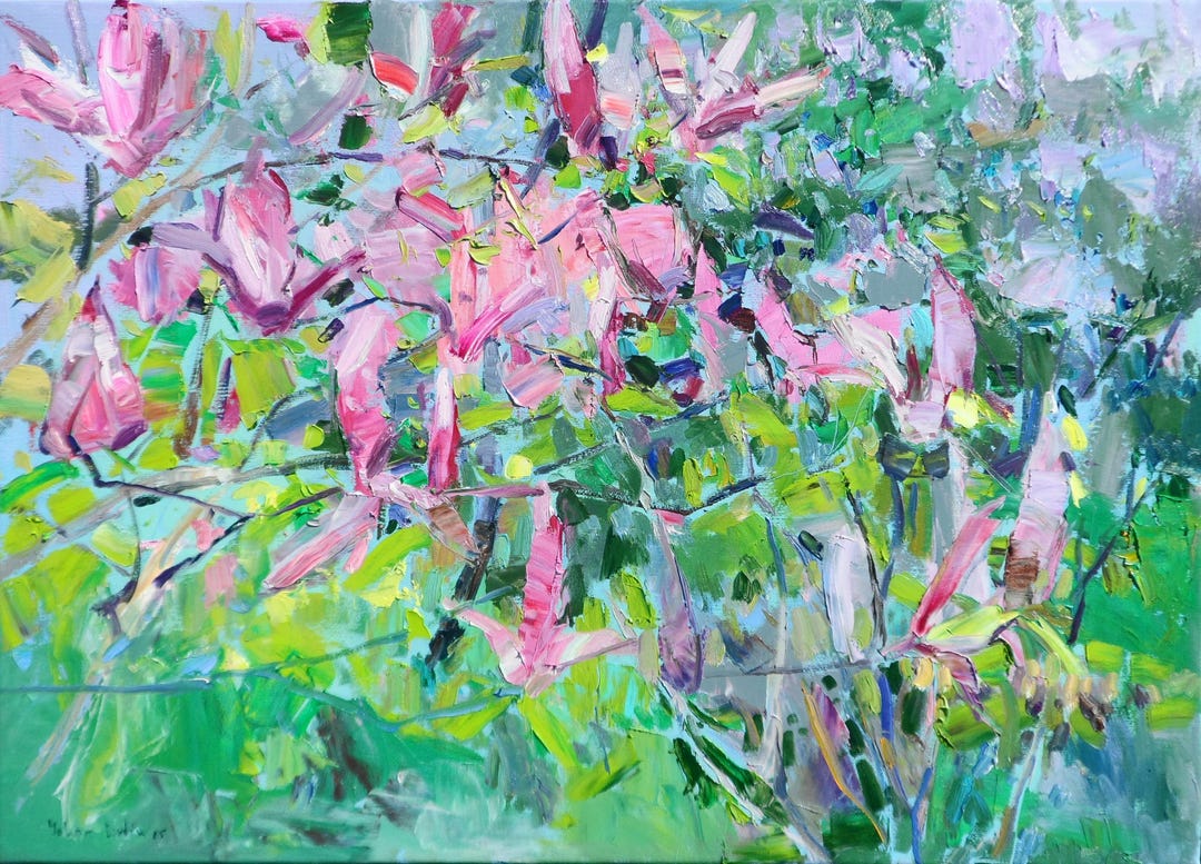 Magnolia Flowers Painting Original Oil Painting on Canvas Fine Art ...
