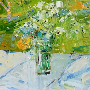 Gardens Flowers Original Oil, Fine Art,Impressionism