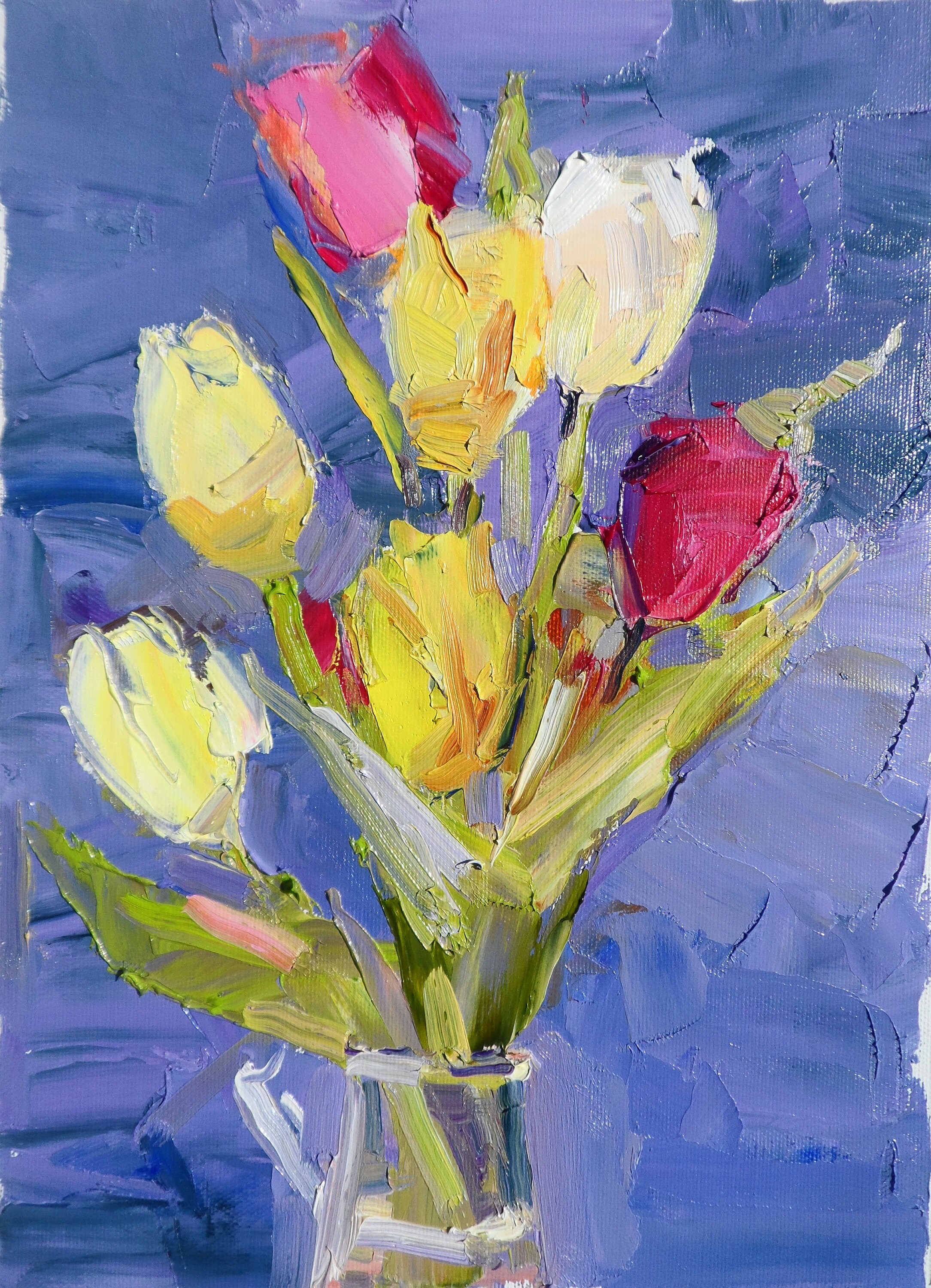 Original Tulips Oil Painting on Canvas: Impressionism Fine Art - Etsy