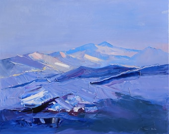 Switzerland Mountain Oil Painting: Impressionism Landscape Art, 2024