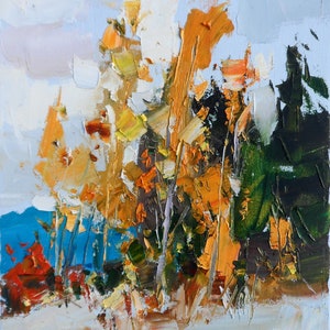 Mountains Painting Forest Original Oil Painting Oil on Canvas Fine Art Impressionism Painting