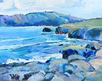 Sea Mountains Painting Art Fine Art Landscape