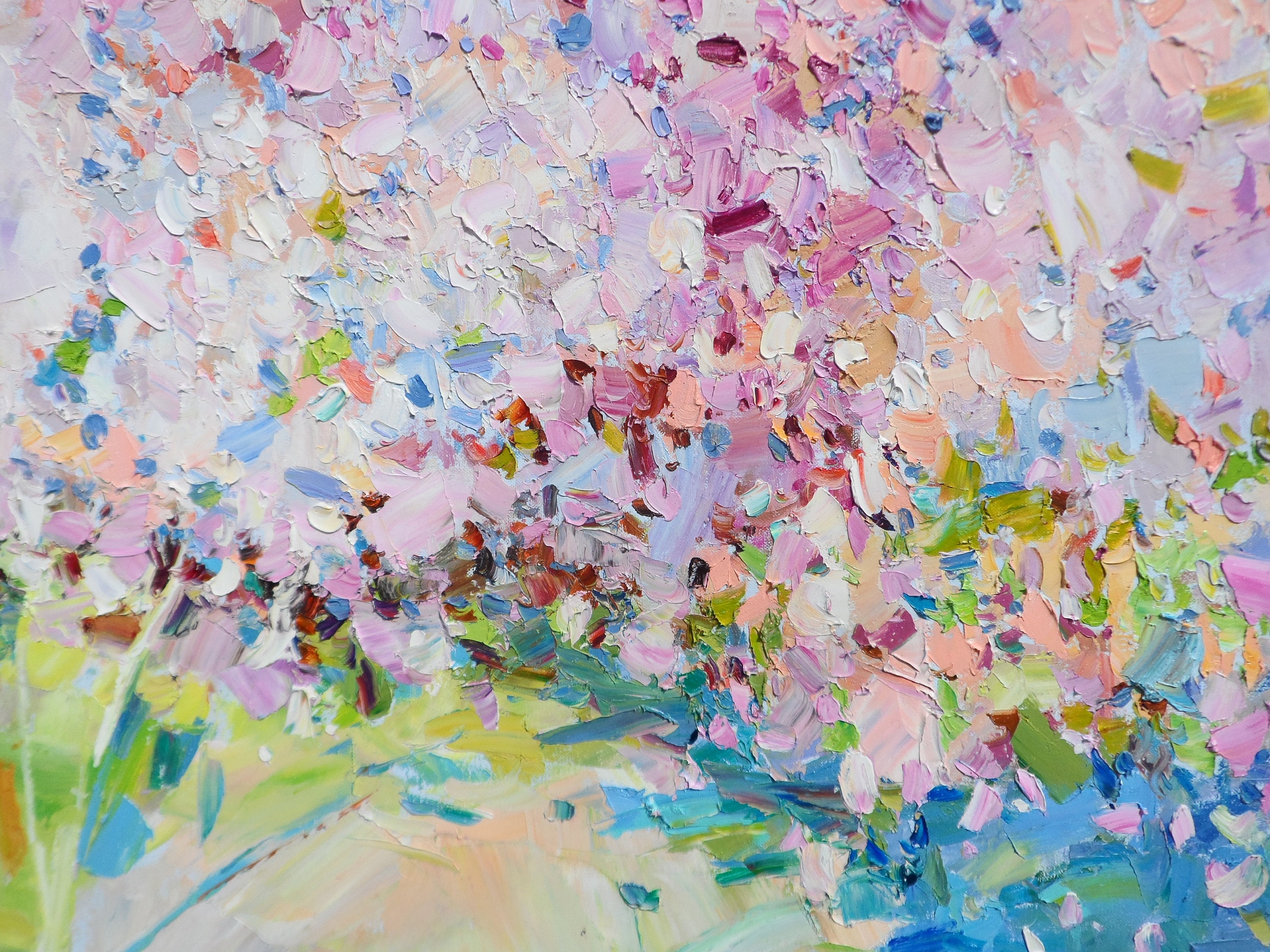 Cherry Blossoms Flowers Painting Original Art Oil Painting Oil on ...