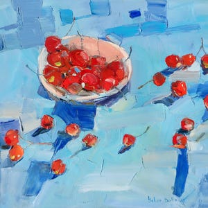 Cherries Painting Canvas Oil Painting Art Still Life Painting