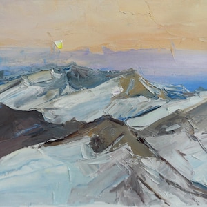 Winter Mountains Winter Painting Art Fine Art Landscape painting Impressionism Oil Painting on Canvas