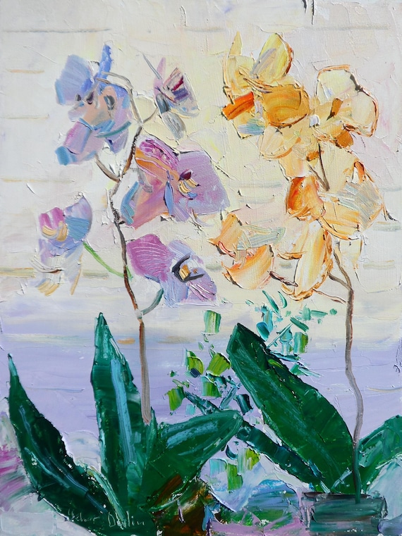 油彩画 印象派 絵画 花 油絵花の花束 印象派のスタイルです の写真素材
