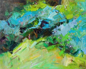 Olive Grove Painting Landscape Original Linen Oil Painting Fine Art Impressionism