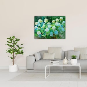 Hydrangea Painting, Original Oil on Canvas, Fine Art, Landscape Impressionism