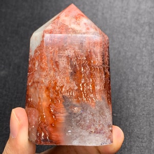 Natural  red Amphibole quartz Rutilated Quartz Crystal tower