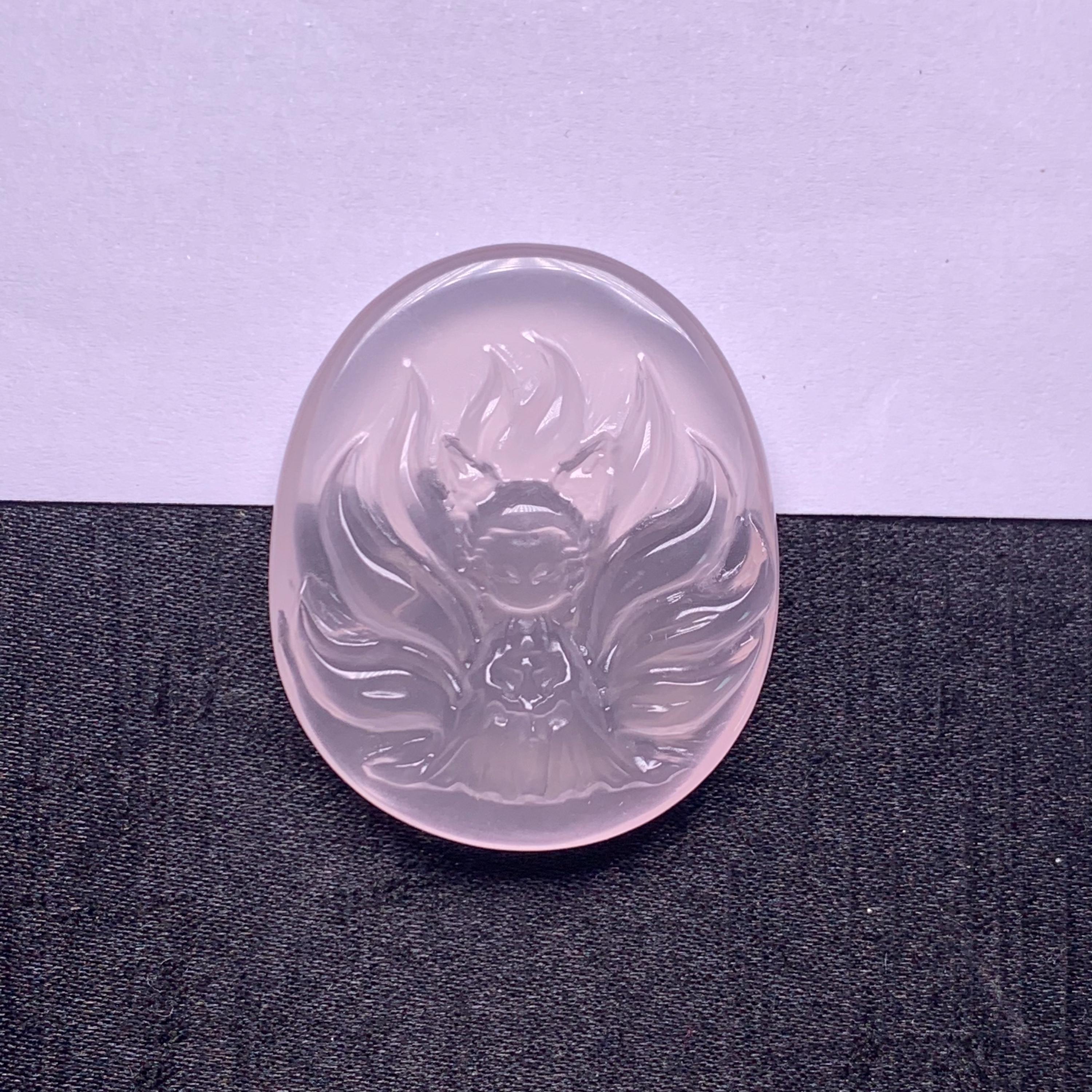 天然ローズクォーツ九尾狐水晶 - Etsy 日本