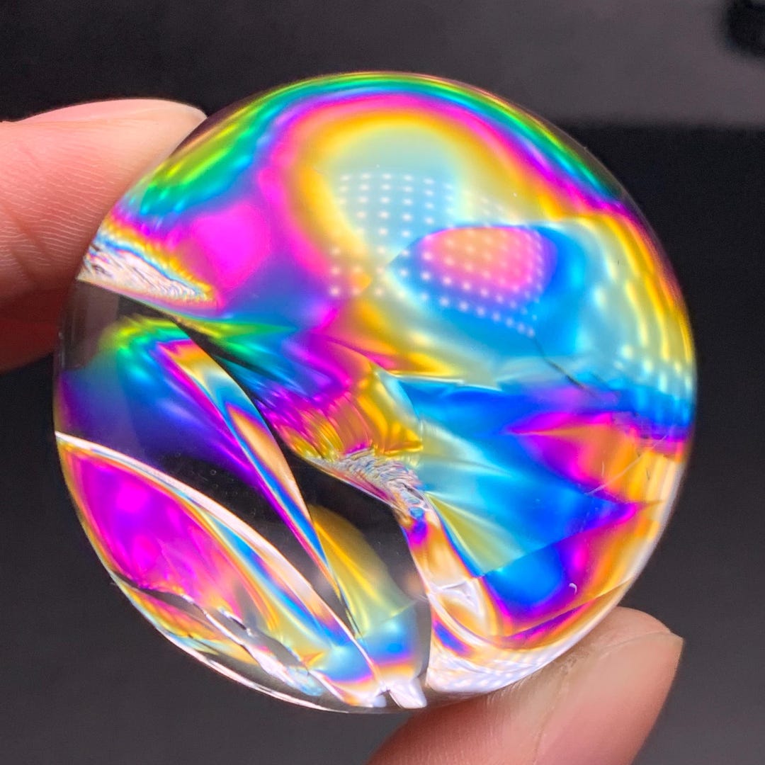 Rainbow !42mm Natural Clear Rainbow Quartz Crystal Sphere - Etsy