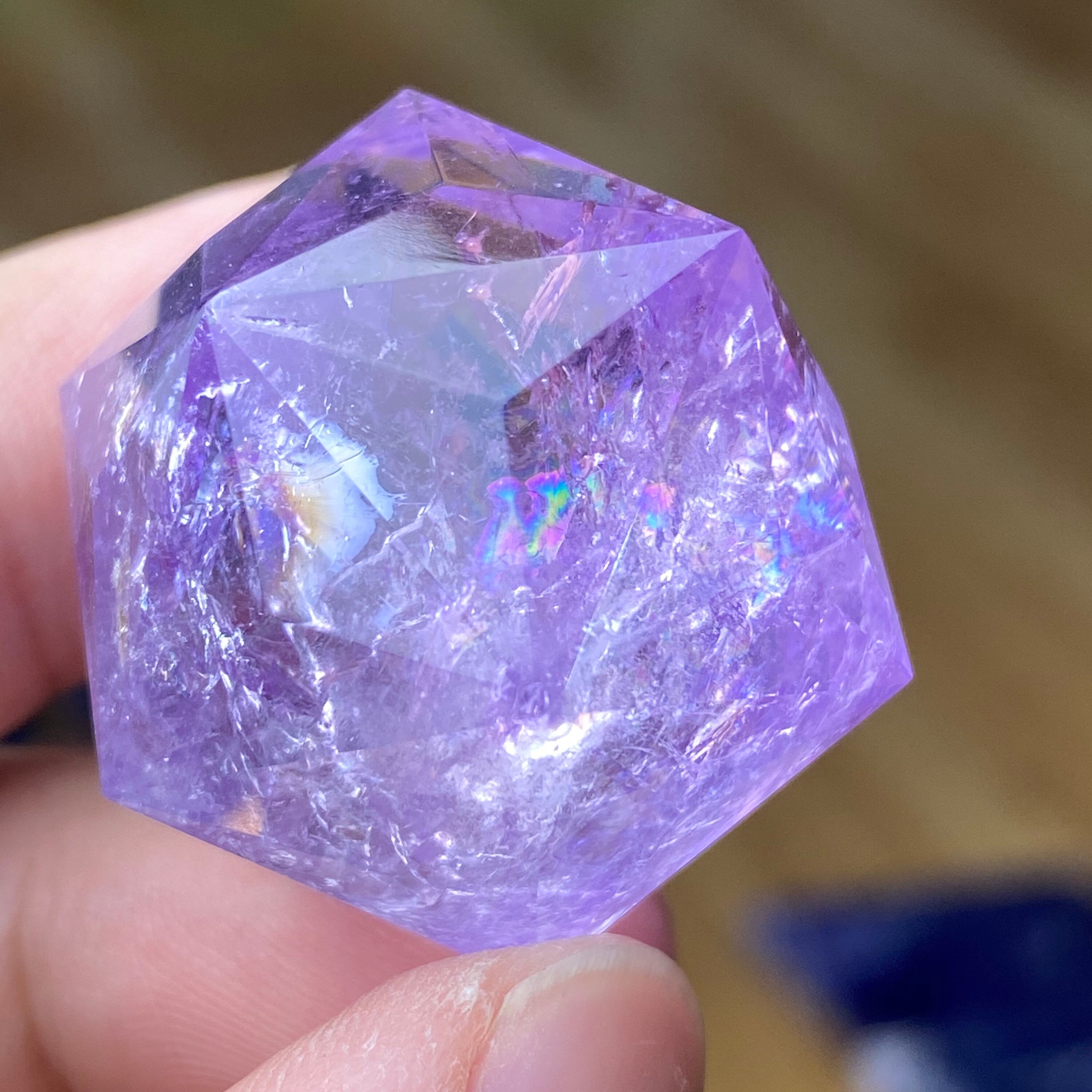 27.5 Natural Clear amethyst Quartz Crystal faceted 64sided 6 Etsy