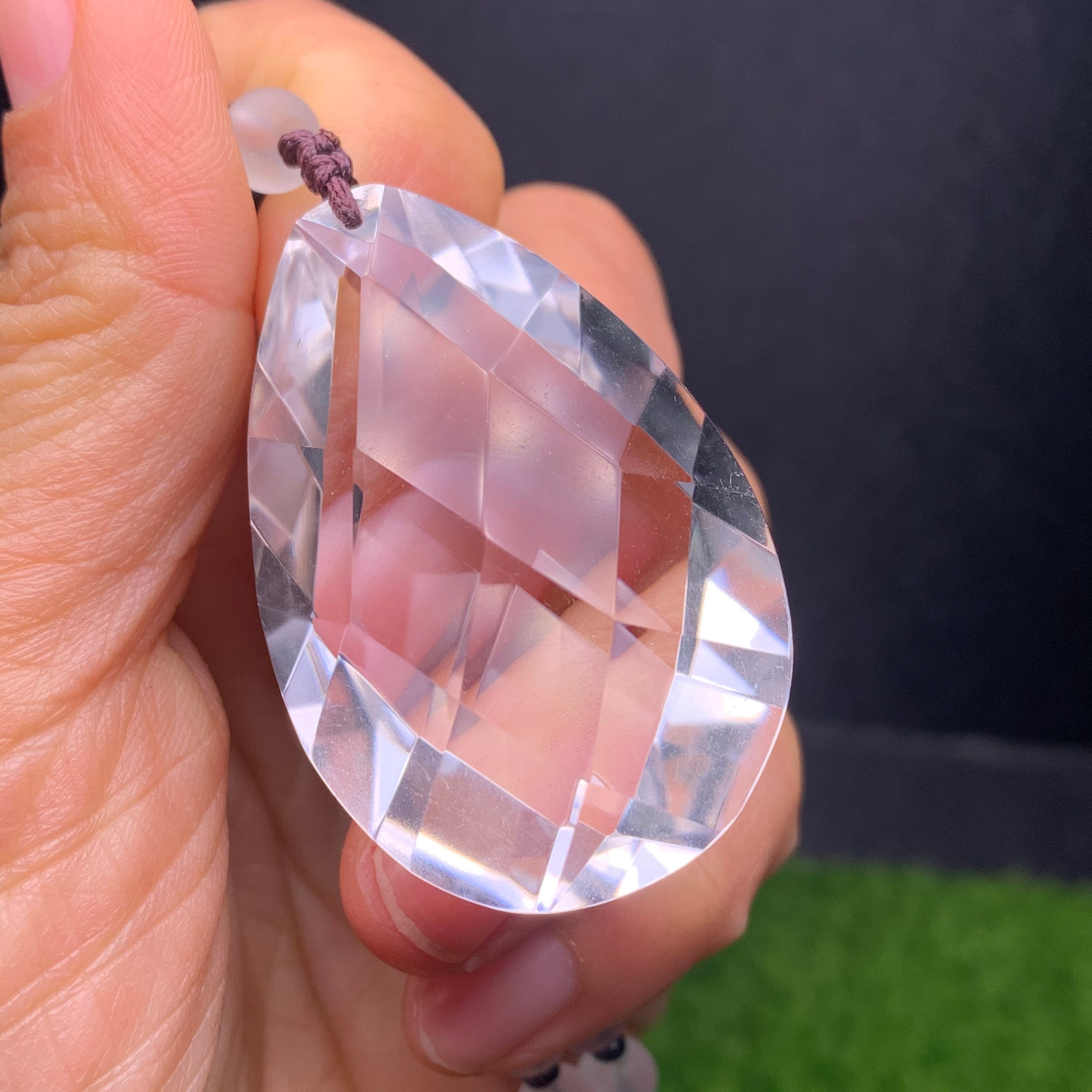 天然クリアクォーツファセットクォーツクリスタルペンダント - Etsy 日本
