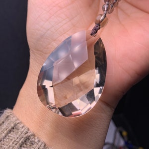 Natural smoky quartz faceted quartz crystal pendant