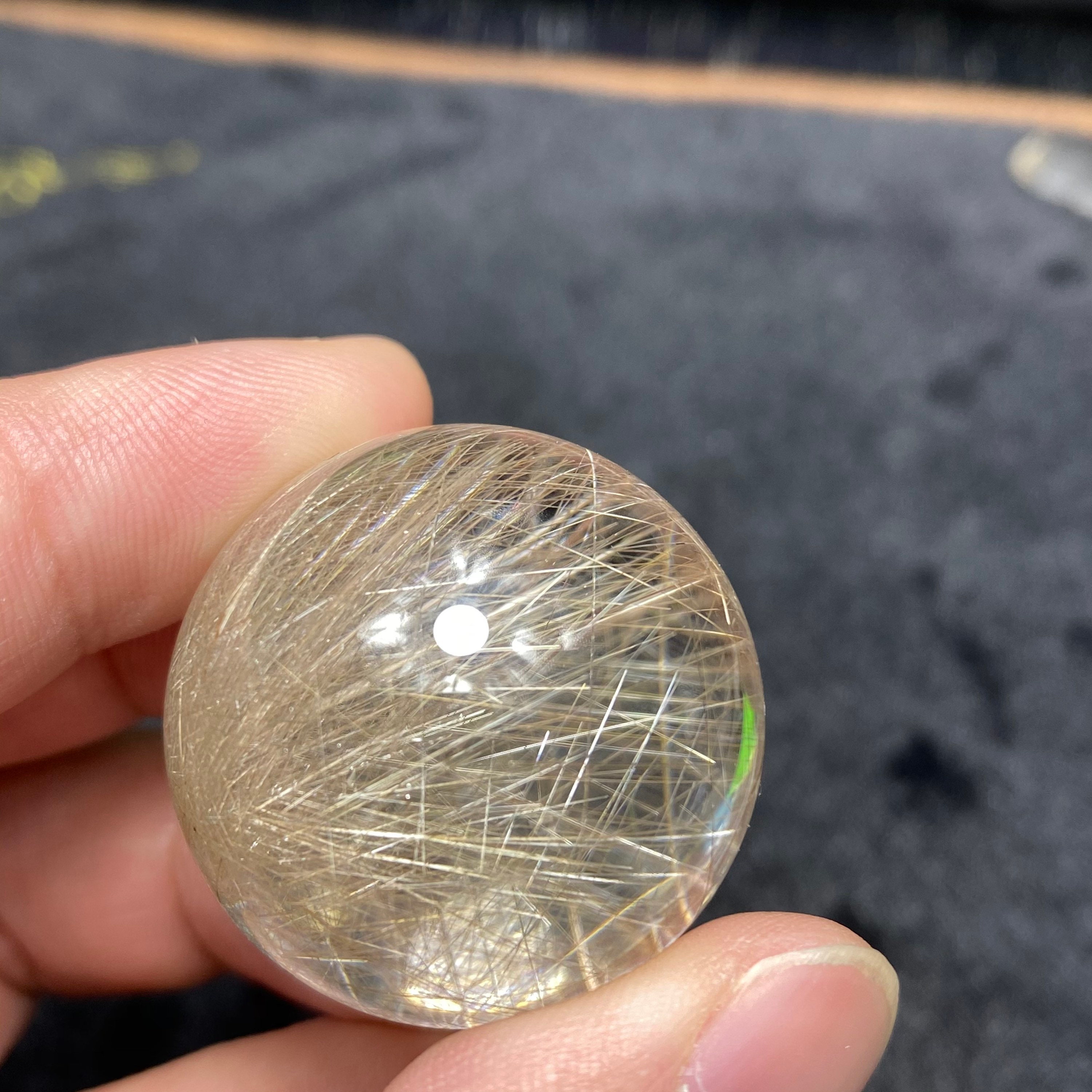 40g 30mm Natural silver Rutilated quartz Crystal sphere21 Etsy