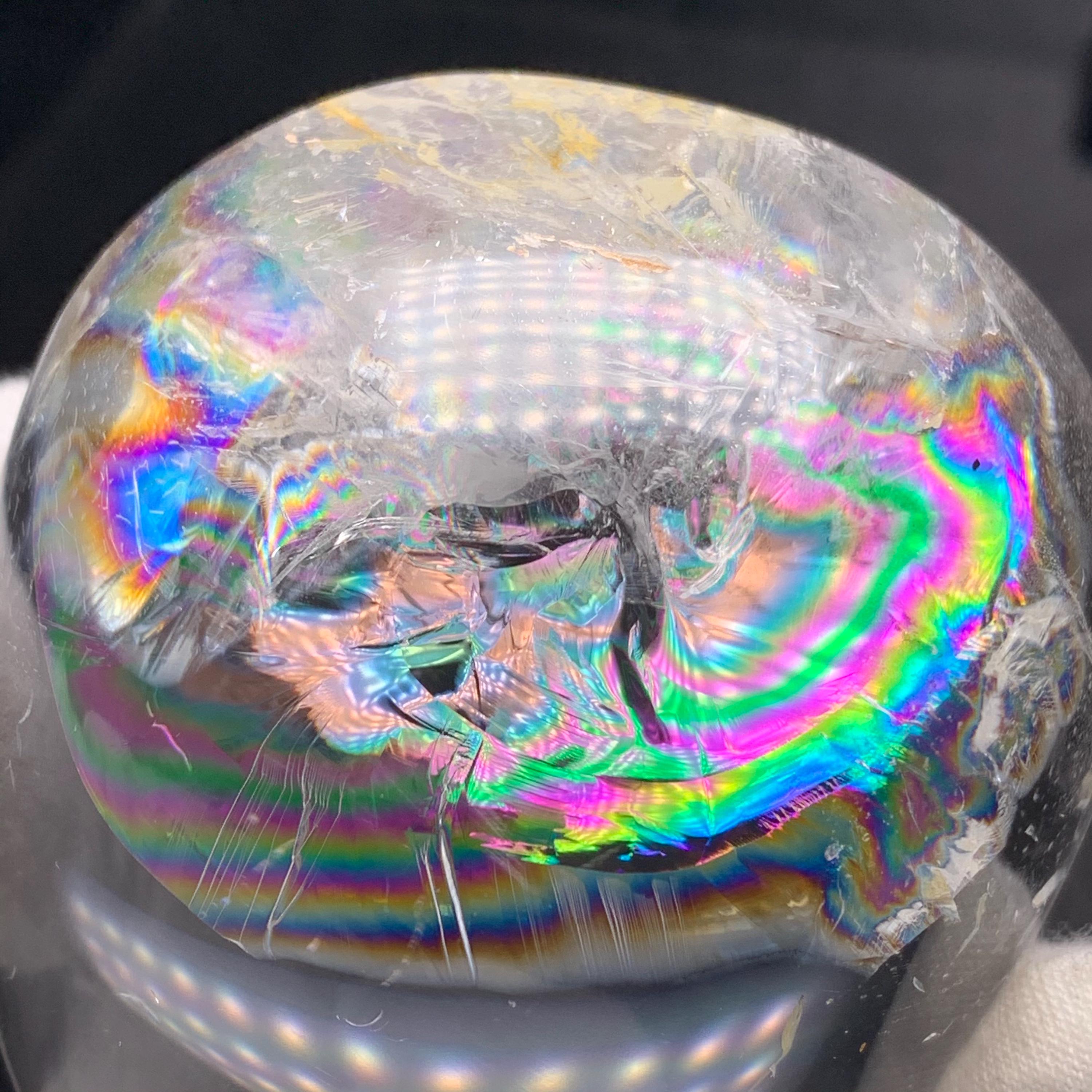 虹色！天然クリアクォーツの手のひらの水晶 - Etsy 日本