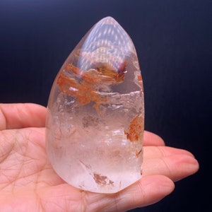 Natural clear quartz with pyrite crystal specimen