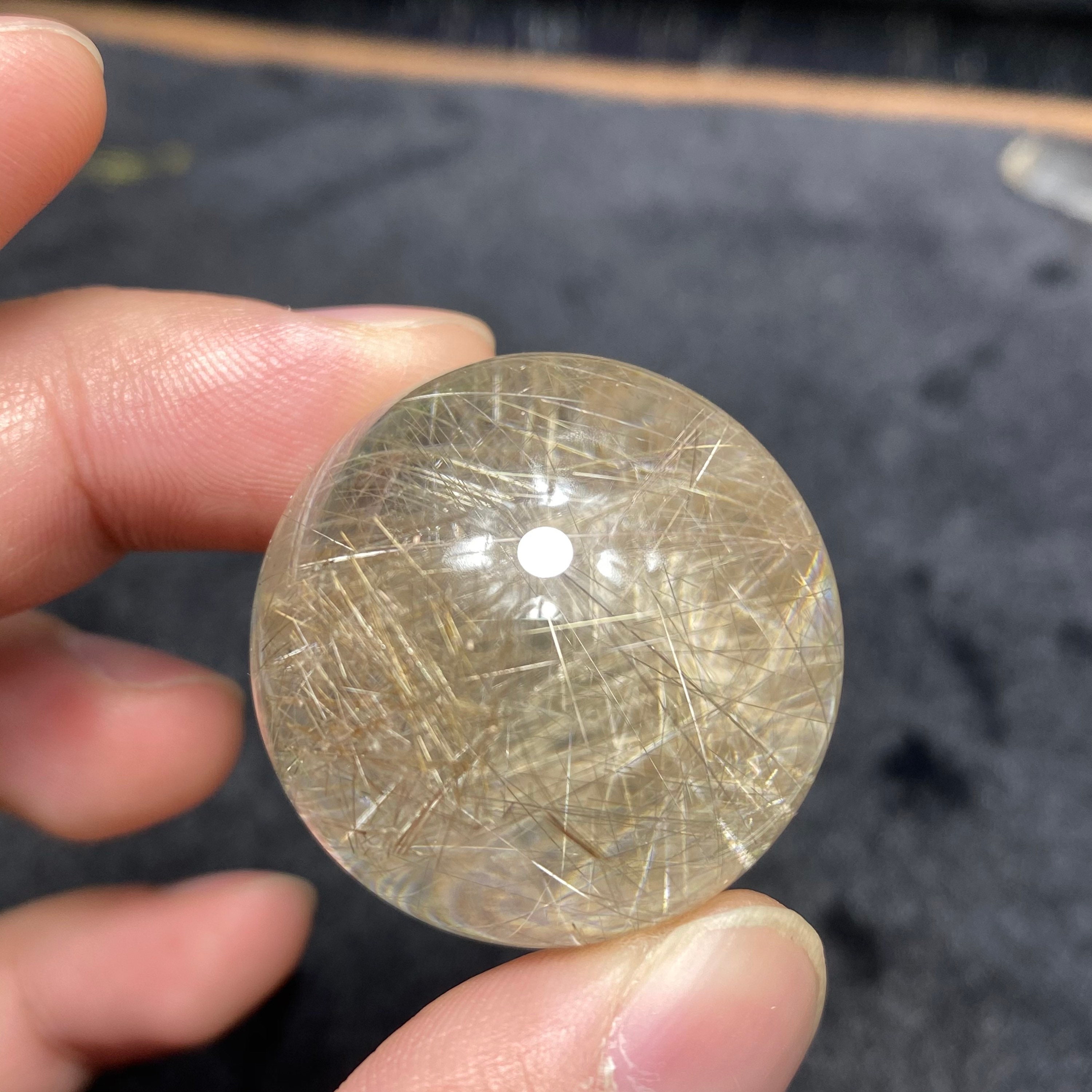 40g 30mm Natural silver Rutilated quartz Crystal sphere21 Etsy