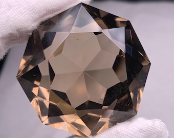 Natural smoky quartz faceted quartz crystal