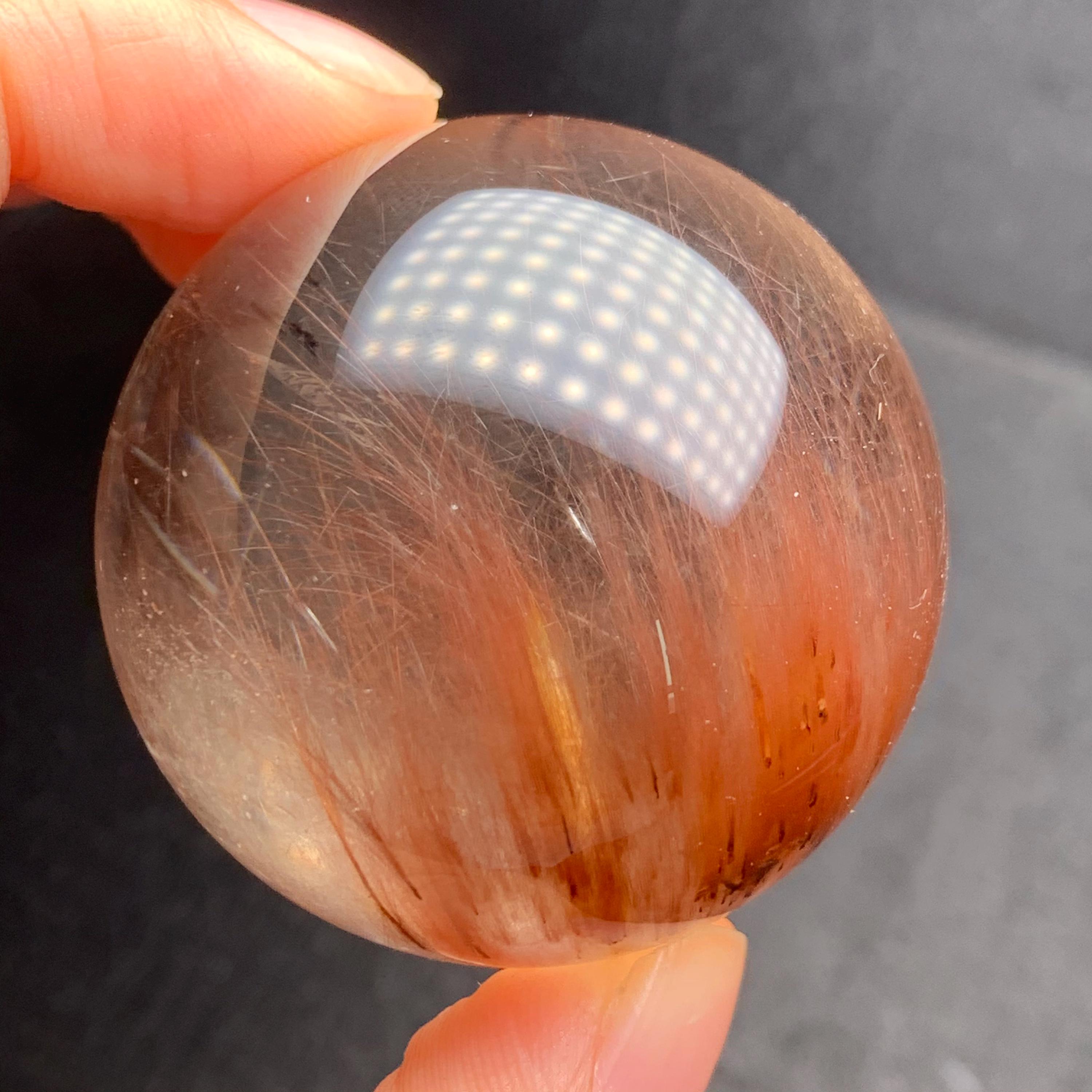 44.1mm Natural Red Amphibole Rutilated Quartz Crystal Sphere - Etsy